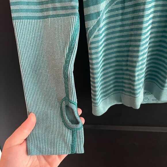 Lululemon Swiftly Tech Long Sleeve Crew Size 6 Heathered Forage Teal - Picture 5 of 8
